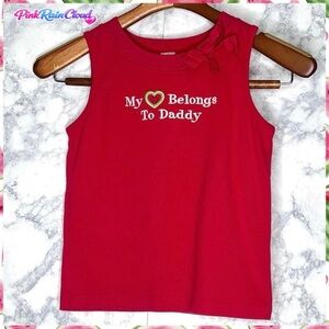 Gymboree Girls Y2K Red Ribbed Knit Embroidered Bow Tank Top Size 9